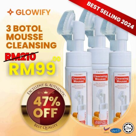 3 Botol Glowify Mousse Cleanser